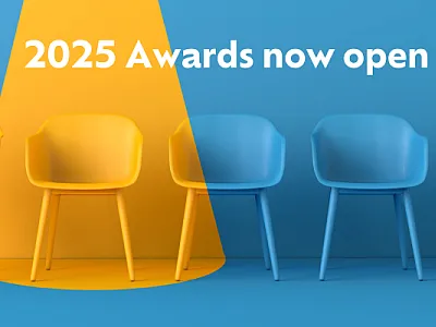 A spotlight on a chair highlights that the 2025 ASA, CSSA, and SSSA awards are now open.